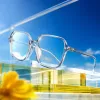 Fashionable and simple transparent square spectacle frame, suitable for both men and women, light and trendy spectacle frame accessory, versatile Specification image